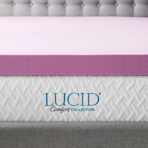 Lucid Comfort Collection Lavender Memory Foam Mattress Topper King 4 inch OVLU4030VTPARENT