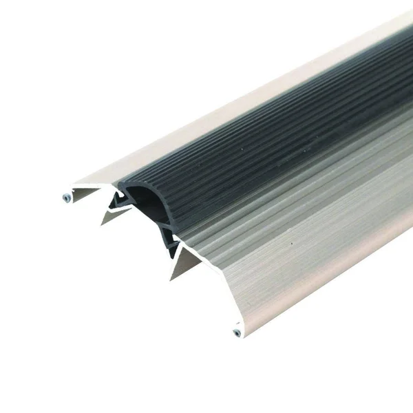 M-D Building Products Deluxe High 3-3/4 in. x 31-1/2 in. Satin Nickel Aluminum Threshold with Vinyl Seal
