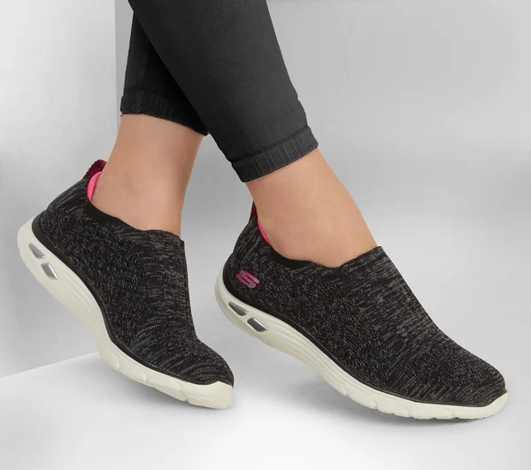 Skechers Women's Relaxed Fit Empire D&Lux Sweet Pearl Slip-On - Black/Pink