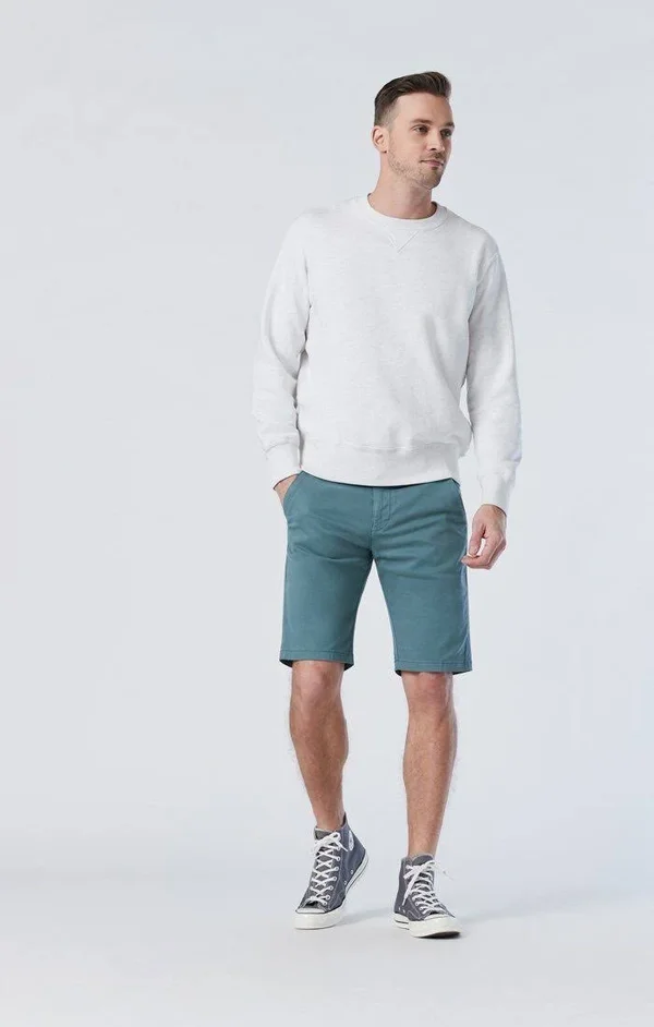 Mavi Jeans Jacob Slim Fit Flat Front Chino Shorts - Green - 32