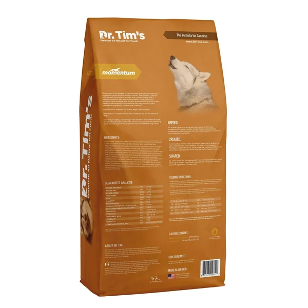Dr. Tim&s Momentum Highly Athletic Dry Dog Food - 40 lbs