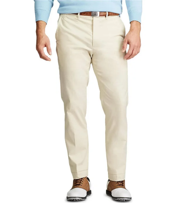 Polo Ralph Lauren Golf Tailored-Fit Flat-Front Stretch Chino Pants - Mens, 34 32, Basic Sand