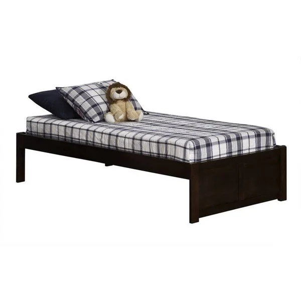 Atlantic Furniture Concord Platform Bed with Flat Panel Footboard in Antique Walnut-Twin - AP8122004