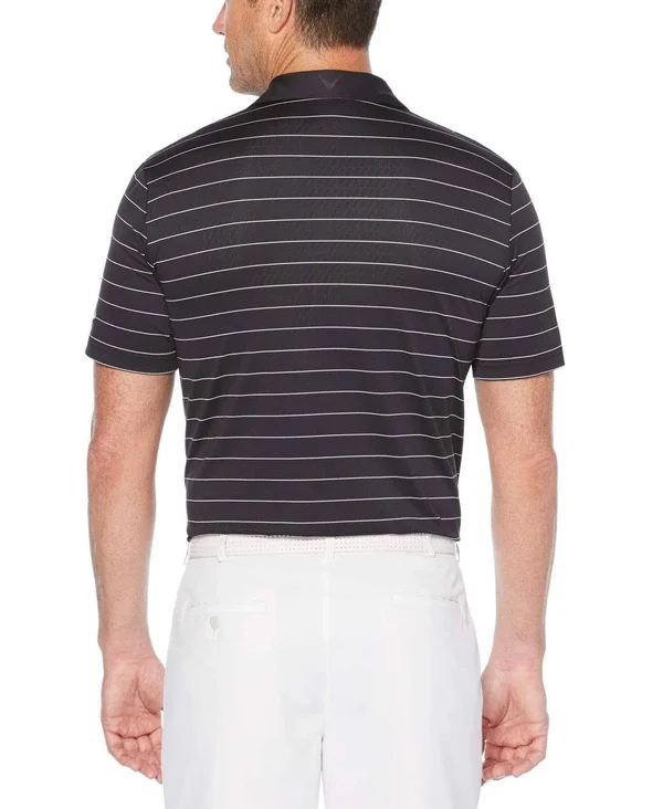 Callaway Men's Ventilated Stripe Golf Polo - Small, Black
