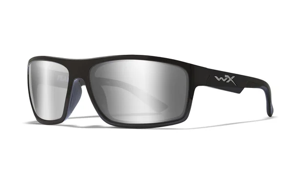 WILEY X WX Peak Sunglasses - 65-15-130, Grey Silver Flash - Gloss Black