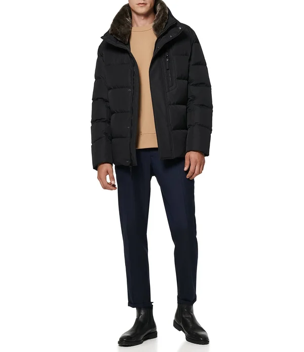 Marc New York Horizon Faux-Fur Down Hooded Jacket - S