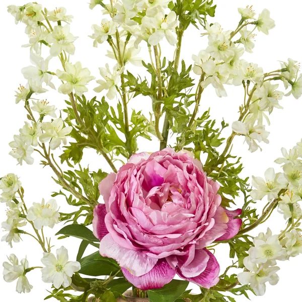 Nearly Natural Peony and Dancing Daisy Artificial Arrangement - Pink