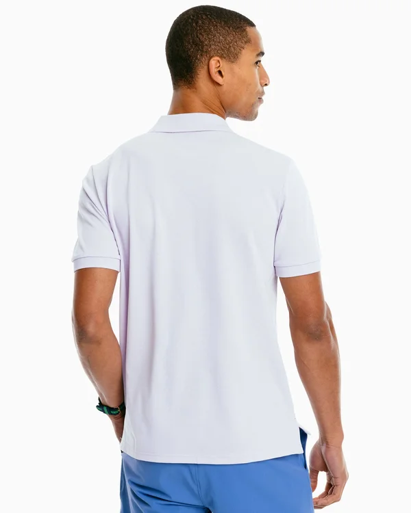 Southern Tide Jack Heather Performance Pique Polo Shirt Men's Short Sleeve Knit Heather Lavender Mist : 2XL