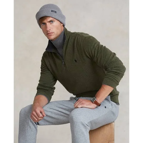 Ralph Lauren Men's Luxury Jersey Quarter-Zip Pullover - Size Xs in Alpine Heather/C9760