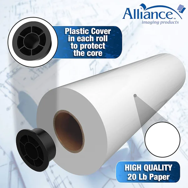 Alliance 30x22 x 500& Bond Engineering Rolls 20 lb, 92 Bright (2 Rolls)