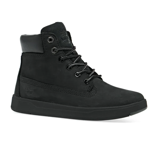 Timberland Junior Davis Square 6 inch Boot Black Nubuck Ankle Boots