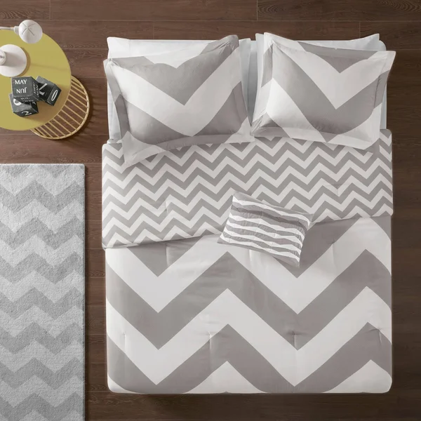 Mi Zone - Libra Comforter Set - Grey - Full/Queen