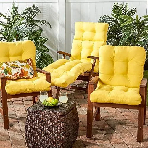 Greendale Home Fashions Outdoor Seat/Back Chair CUSHION - Sunbeam, 42 x 21 x 4 inches
