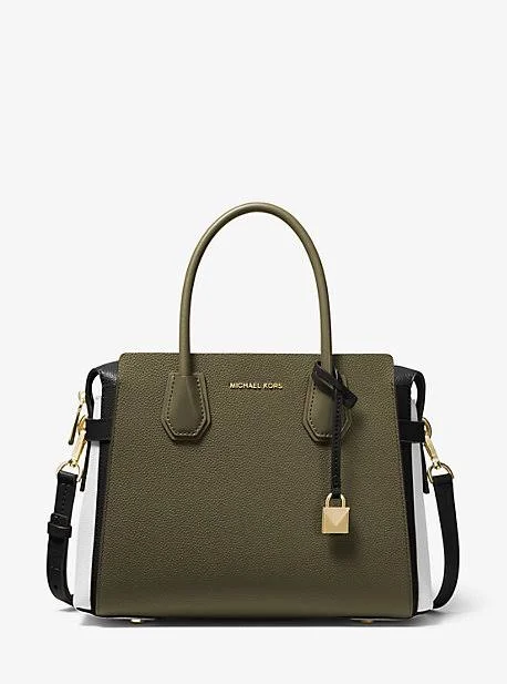 Michael Michael Kors Olive/Multi Mercer Belted Medium Satchel