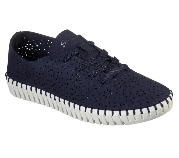 Skechers Women's Sepulveda Blvd Floral Maze Sneaker - Navy