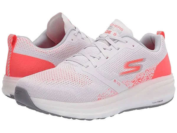 Skechers Women's GOrun Ride 8 Hyper Running Shoe, Light Gray/Pink