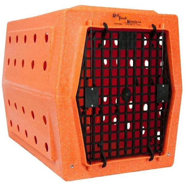 Ruff Land Kennels Front/Back Double Door Dog Crate, Extra Large (XL), Orange Speckled