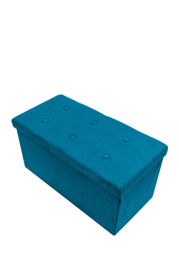 Sorbus Storage Bench Chest Contemporary Faux Suede (Small, Teal)