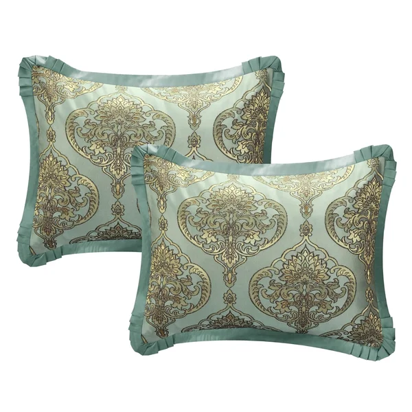 Chic Home Giovani 9-Piece Jacquard Comforter Set, Size: Queen, Gold