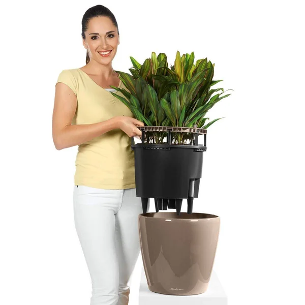 Lechuza Classico Premium Self-Watering Round Planter Scarlet Red Gloss