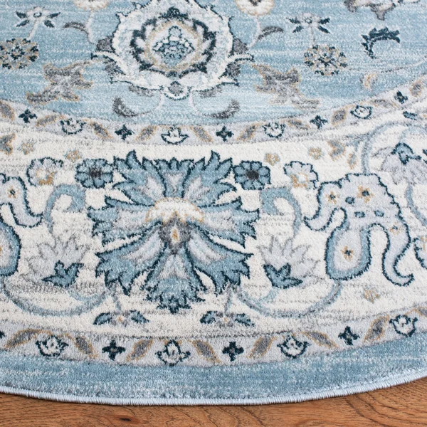 Safavieh Isabella Collection ISA940M Area Rug - 6& 7x22 Round, Light Blue/Cream