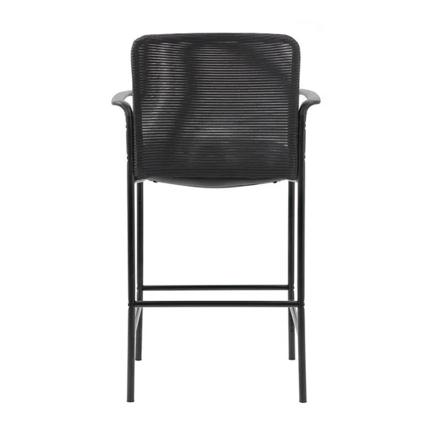 Scranton & Co Counter Height Mesh-Back Counter Stool with Arms