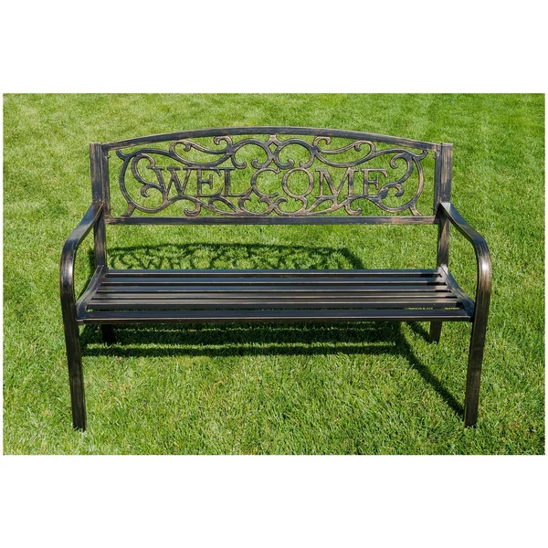 Belleze 50x22 Blossoming Garden Decorative Patio Park Bench, Bronze