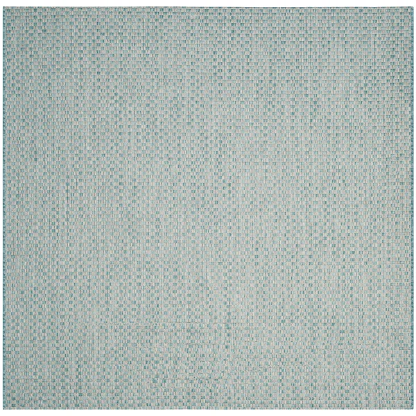 Safavieh Courtyard Judi Indoor/ Outdoor Patio Backyard Rug - 7&1 x 7&1 Square - Light Blue/Light Grey