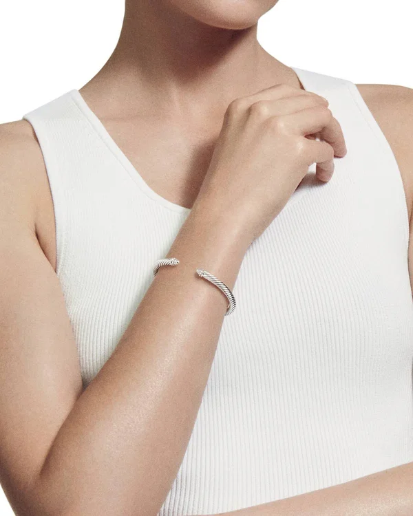 David Yurman Cable Classics Bracelet with Diamonds - 5mm - Silver