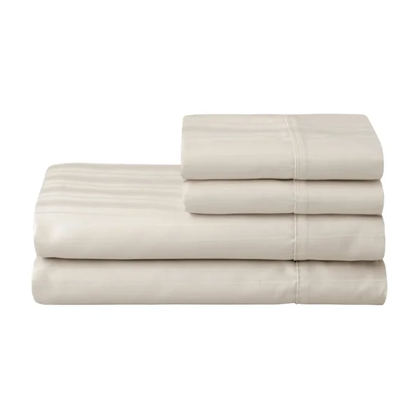 Welhome Bone Luxury Damask Stripe Sheet Set