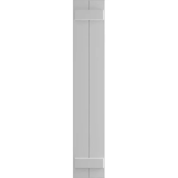 Ekena Millwork CWB12X045PRC 12x22W x 45x22H Exterior Three Board (2 Batten) Composite Board-n-Batten Shutters (Per Pair) - Primed