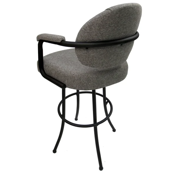 Tobias Designs 34x22 Fabric Swivel Extra Tall Bar Stool in Mojave Gray and Black - m70BS34_mojGr_bl