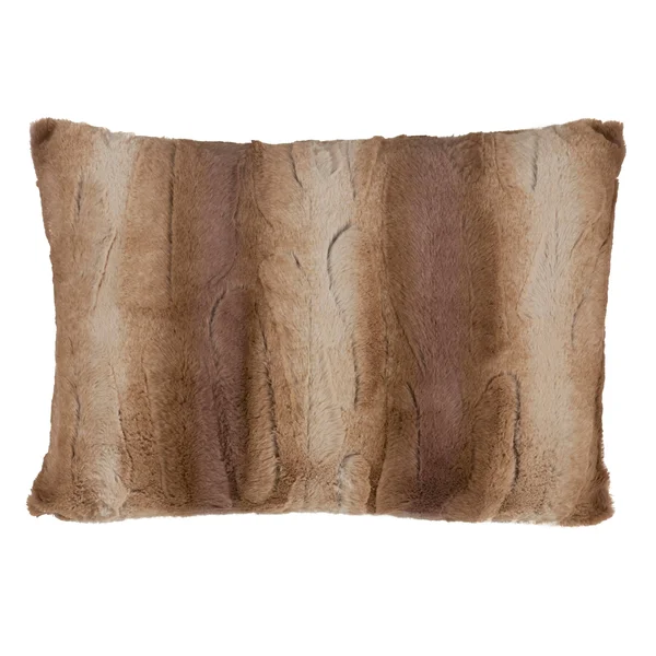 Saro Lifestyle Faux Fur Decorative Poly Filled Throw Pillow Grey 20 inchx20 inch Feather Down, Size: 20 x 20, Gray