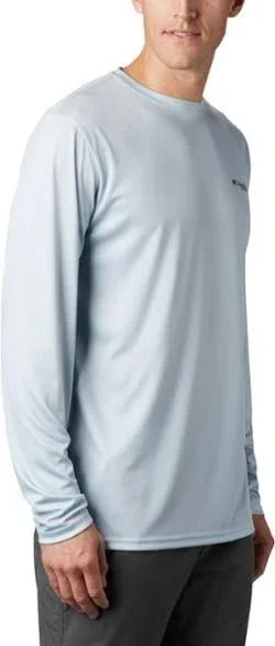 Columbia Men's Terminal Tackle PFG Fish Flag Long Sleeve - Cool Grey/TX Fish, Small
