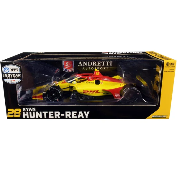 Dallara IndyCar #28 Ryan Hunter-Reay DHL Andretti Autosport NTT IndyCar Series (2020) 1/18 Diecast Model Greenlight - 10.5 x 4.5 x 2.5 in