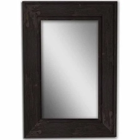 Black Bone Wood Mirror, One Size, Black