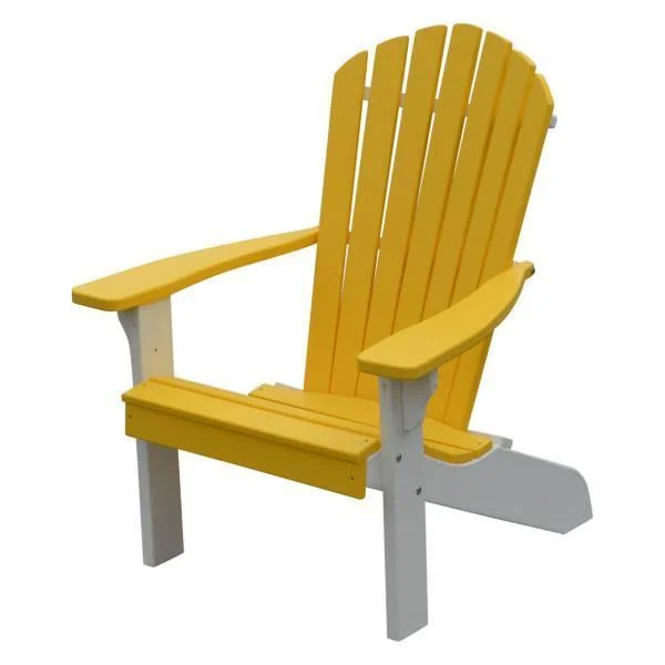 Poly Fanback Adirondack Chair with White Frame, Size: 5.5, Red