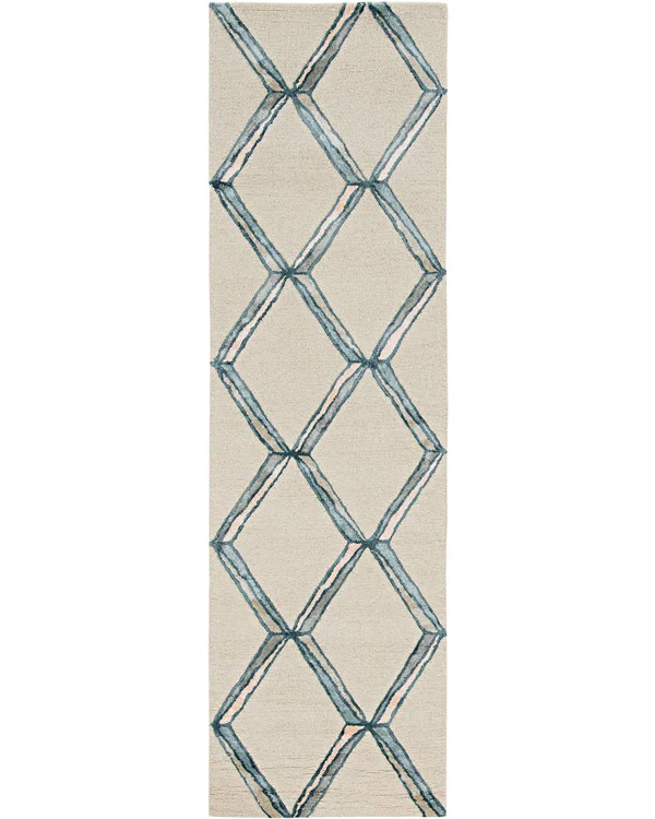 Kas Libby Langdon Upton 4307 Putty/Slate Mod Scape Area Rug 2&3x22 x 8& Runner