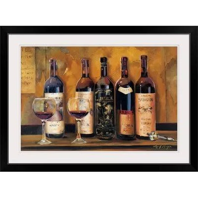 Yves cellar Reds& by Marilyn Hageman Painting Print Fleur De Lis Living Size: 28x22 H x 38x22 W x 1x22 D, Format: Black Framed