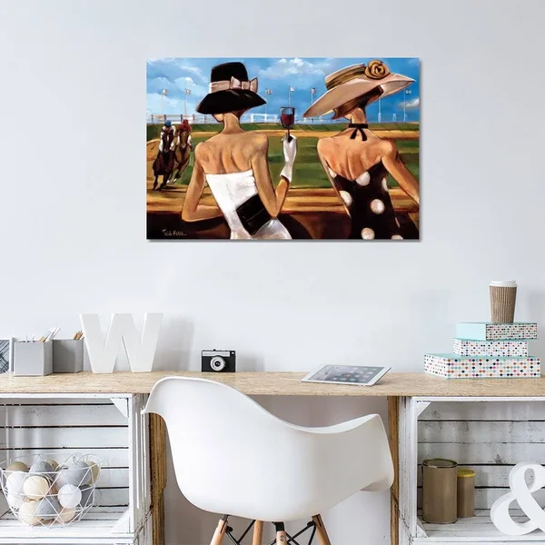Trish Biddle Paintings on Canvas Art - Down to The Wire Print ( People art)