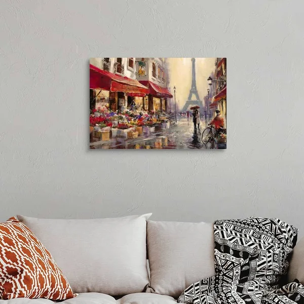 April in Paris - Large Solid-Faced Canvas Wall Art Print, Great Big Canvas