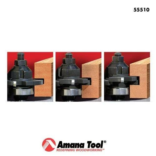 Amana 55510 E-Z Dial Slot Cutter 4 Wing x 2-1/8 Dia x 1/4-1/2 x 1/2 inch Shank
