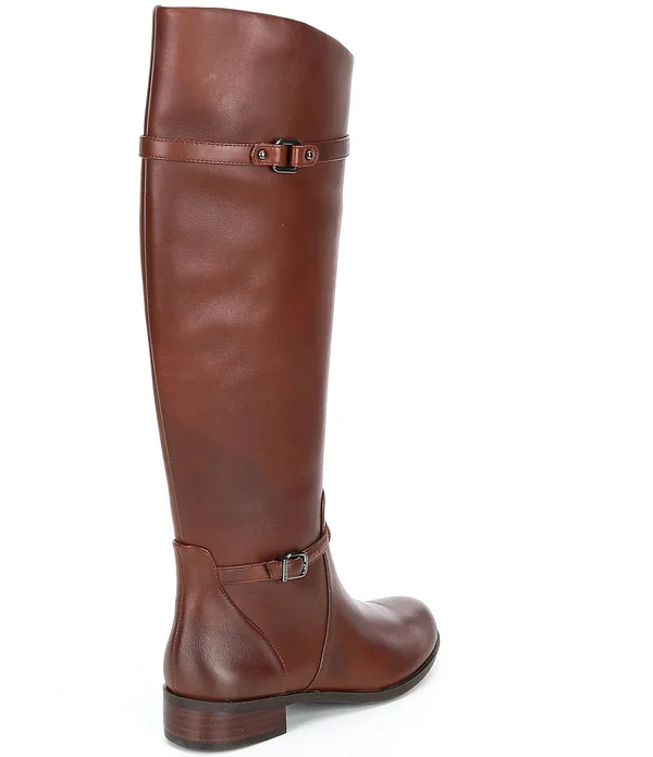 Gianni Bini Mirrie Tall Leather Riding Boots - Womens, 7.5M, Black - Dillard&s Exclusive