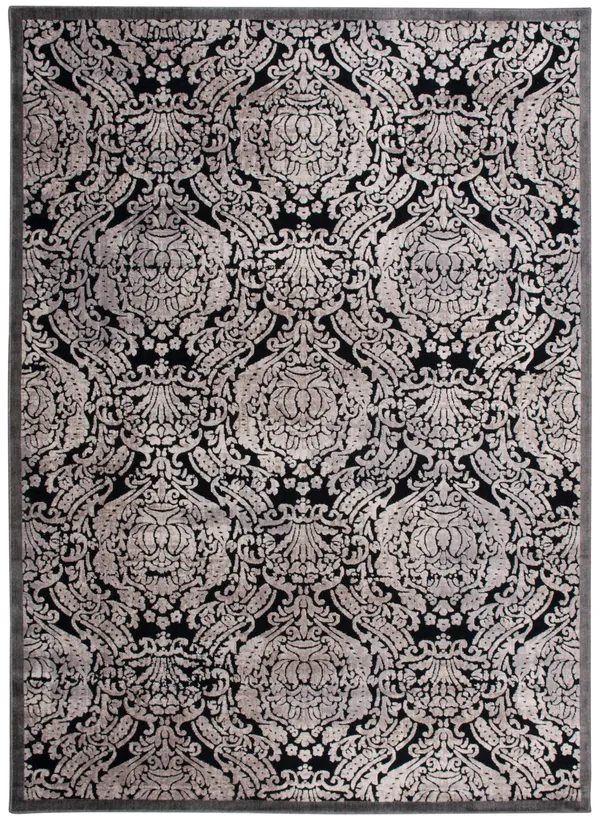 Nourison Graphic Illusions GIL09 Black Area Rug 5&3x22 x 7&5x22