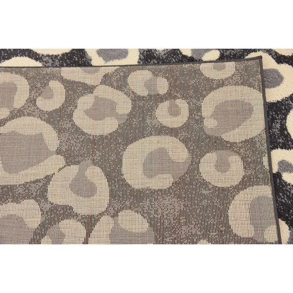 Unique Loom Leopard wildlife Area Rug (9& x 12& - Light Brown)