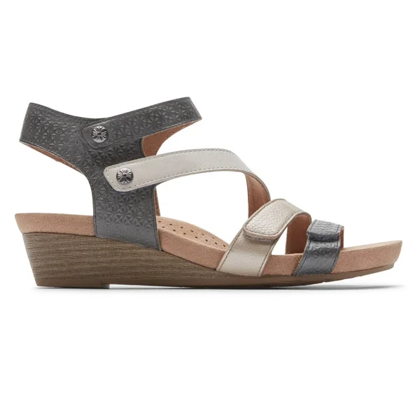 Cobb Hill Hollywood Women's 4-Strap Comfort Sandal Navy Multi - 6 Wide