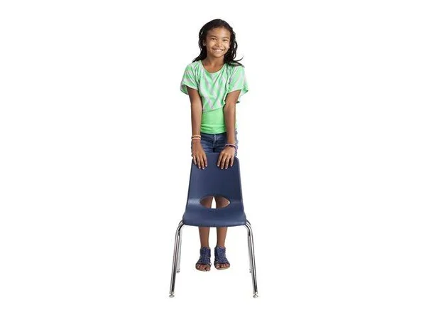 Factory Direct 16in Stack Chair Swivel Glide - 6-Pack - Navy