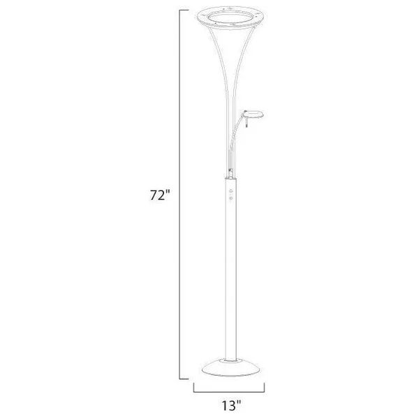 ET2 E41050-PLPC Eco-Task LED Floor Lamp, Platinum, Polished Chrome