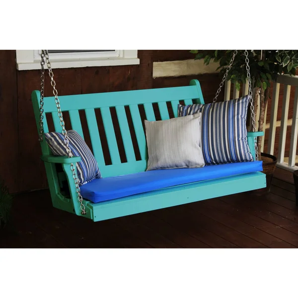 Au0026L Furniture Traditional English Recycled Plastic 4ft Porch Swing