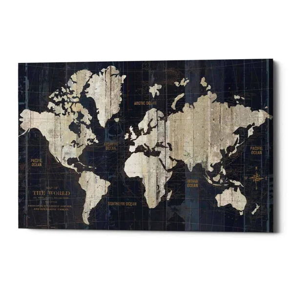 Epic Graffiti Old World Map by Wild Apple Portfolio, Giclee Canvas Wall Art, 18x22x26x22 40x22 x 60x22